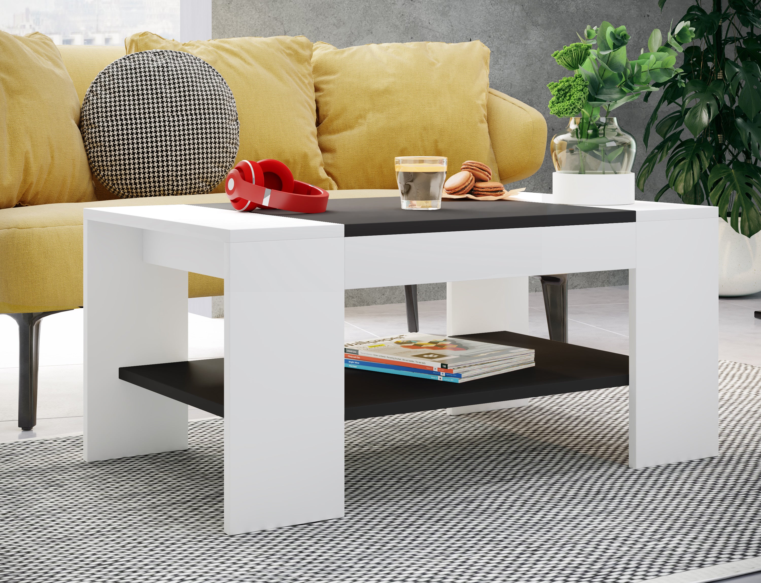 Sohvapöytä Bonza, valkoinen / musta