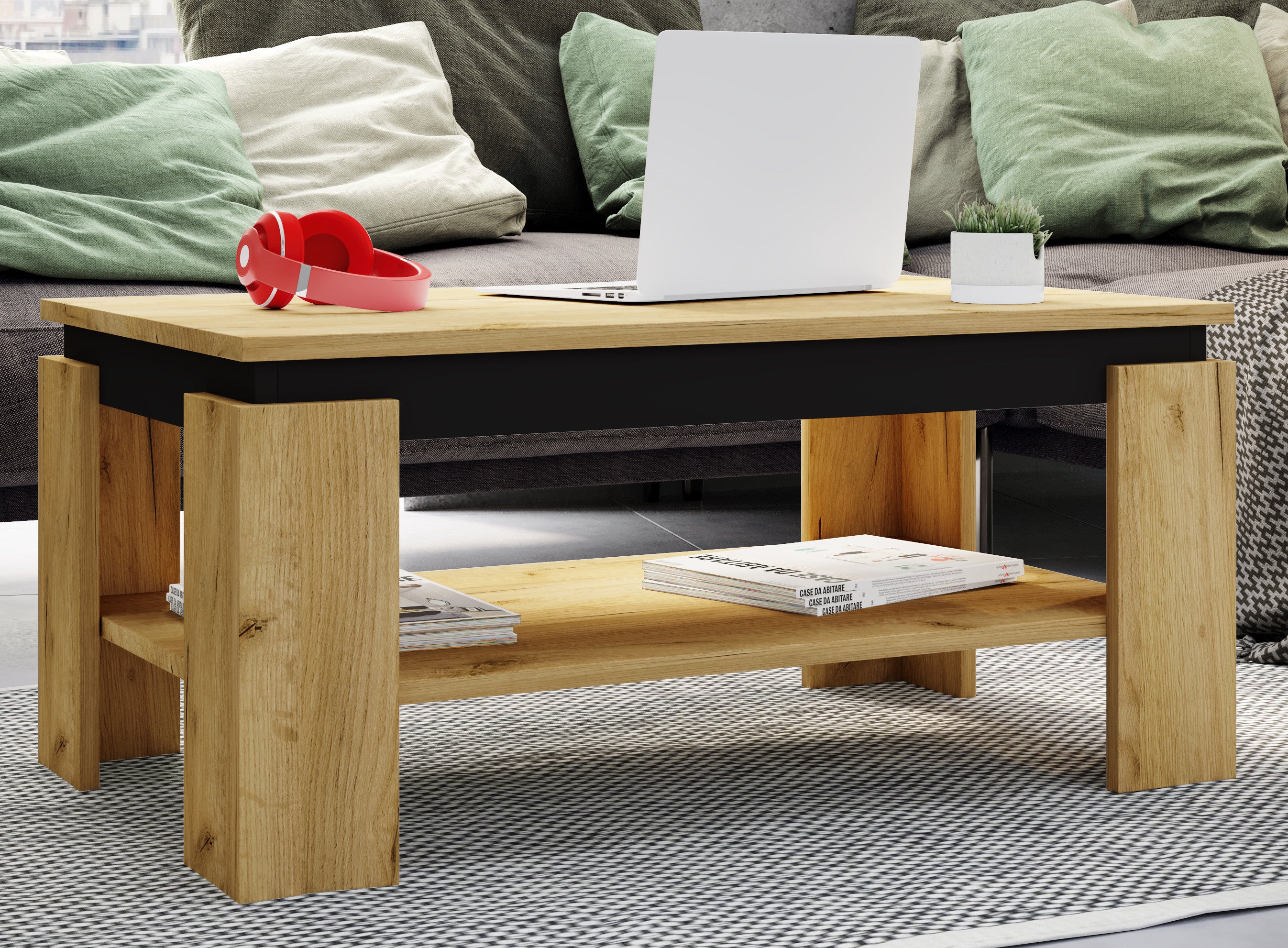 Sohvapöytä Rolas, puu / musta