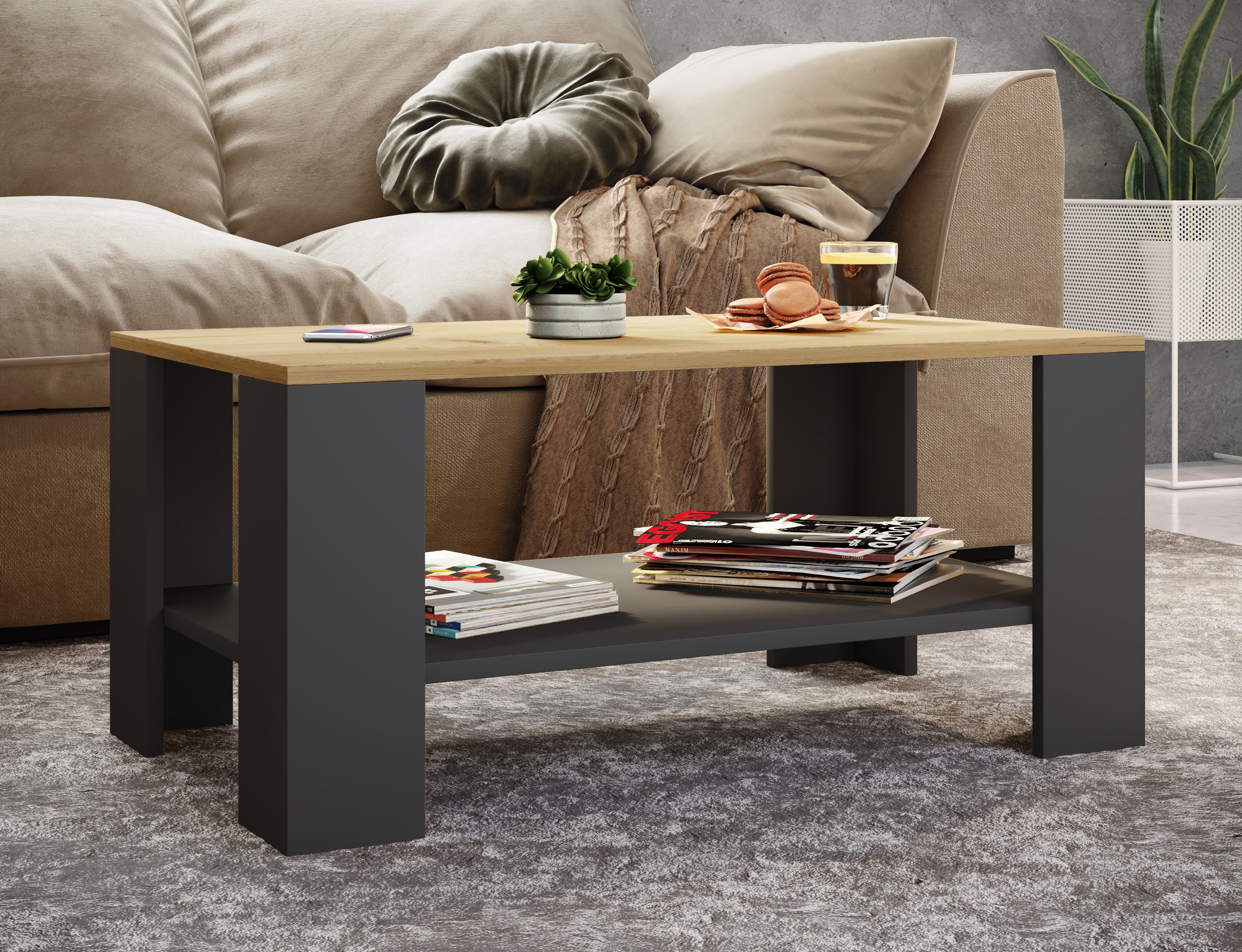 Sohvapöytä Dalus, puu / musta