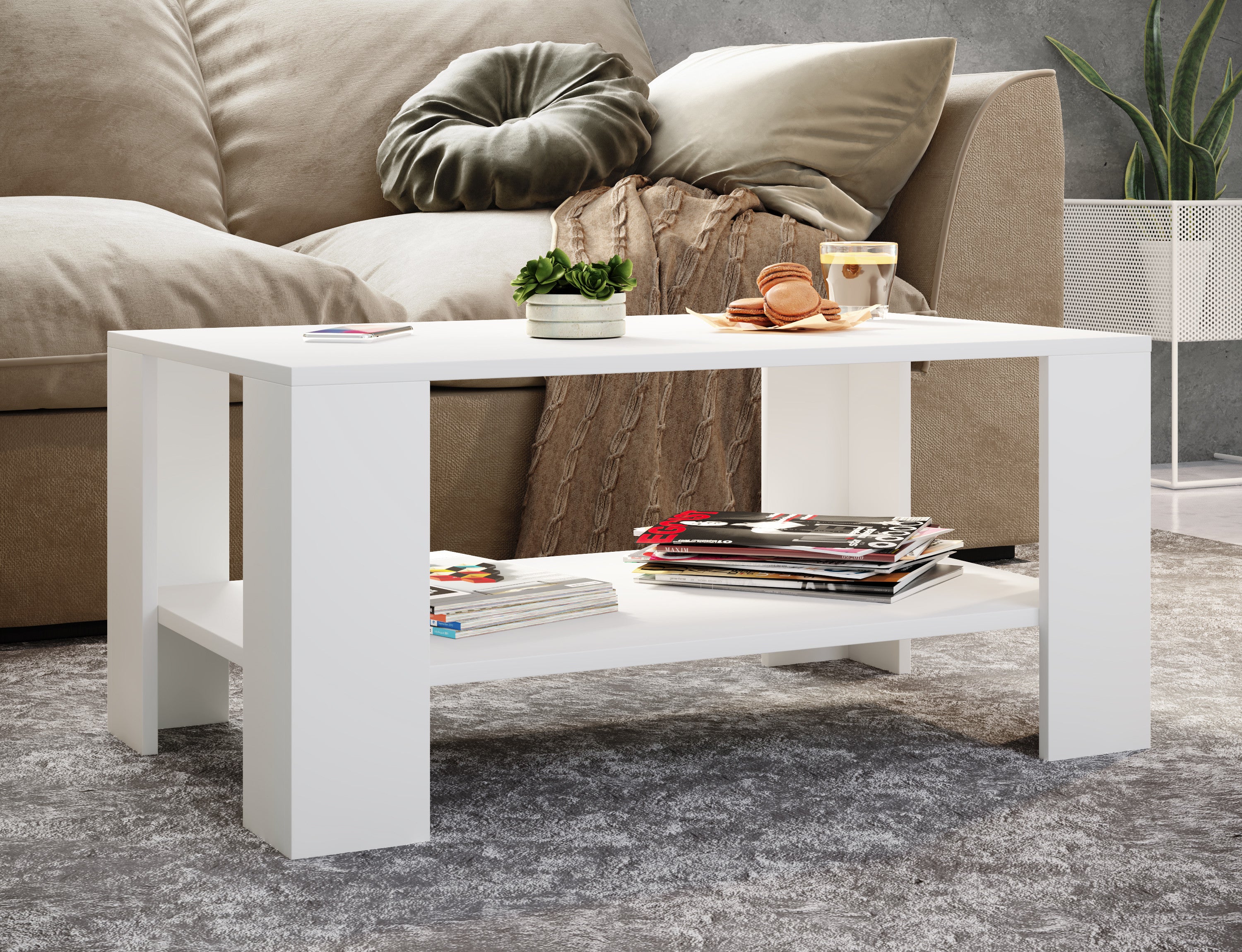 Sohvapöytä Dalus, valkoinen