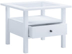Sohvapöytä Lasilevyllä Lingis M, valkoinen