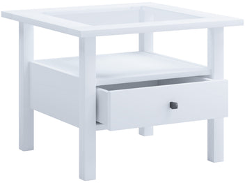 Soffbord med glasskiva Lingis M, vitt