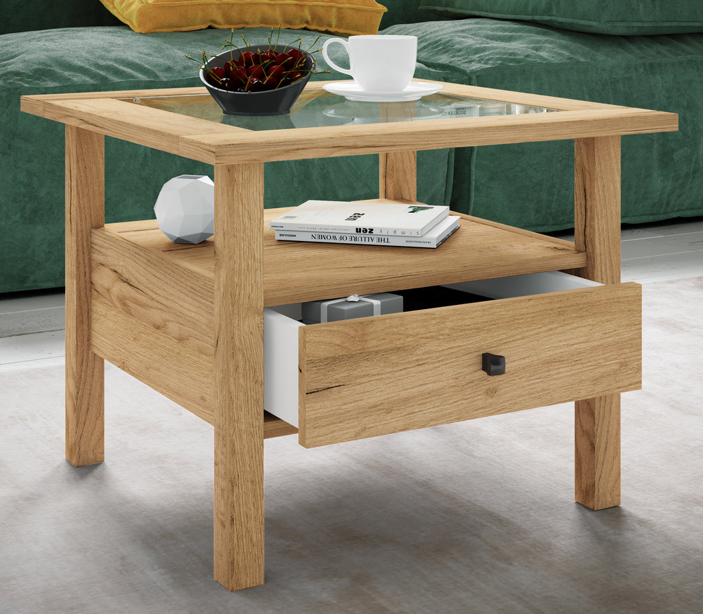 Sohvapöytä Lasilevyllä Lingis M, puu