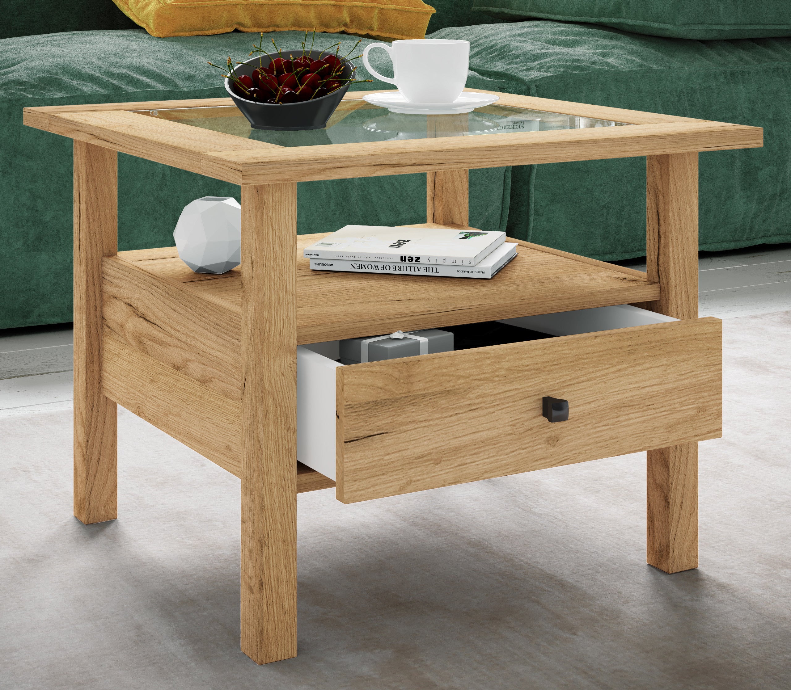 Sohvapöytä Lasilevyllä Lingis M, puu