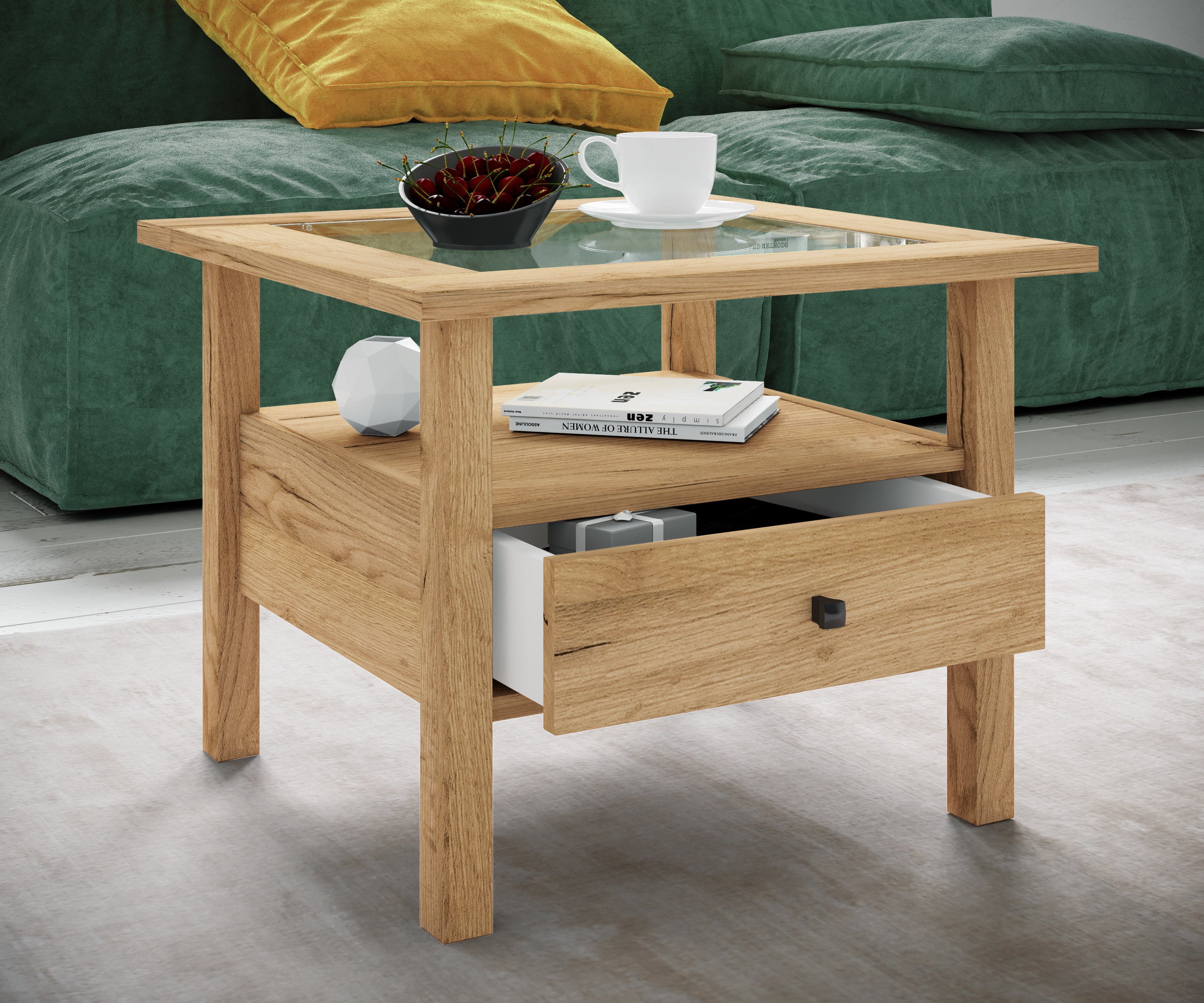 Sohvapöytä Lasilevyllä Lingis M, puu