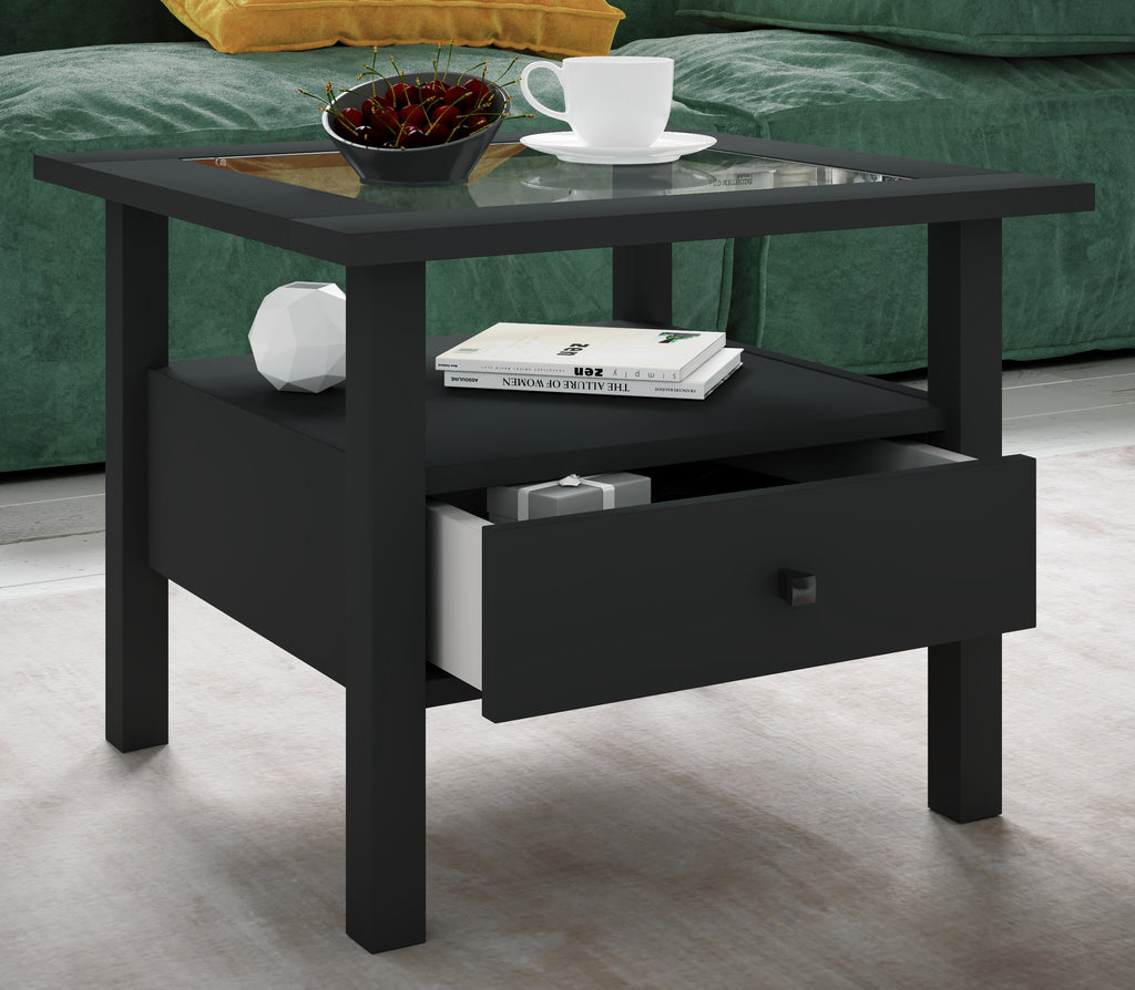 Sohvapöytä Lasilevyllä Lingis M, musta