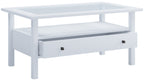 Sohvapöytä Lasilevyllä Lingis L, valkoinen
