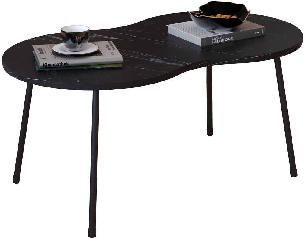 Sohvapöytä Mirola Marmorikuosilla, musta