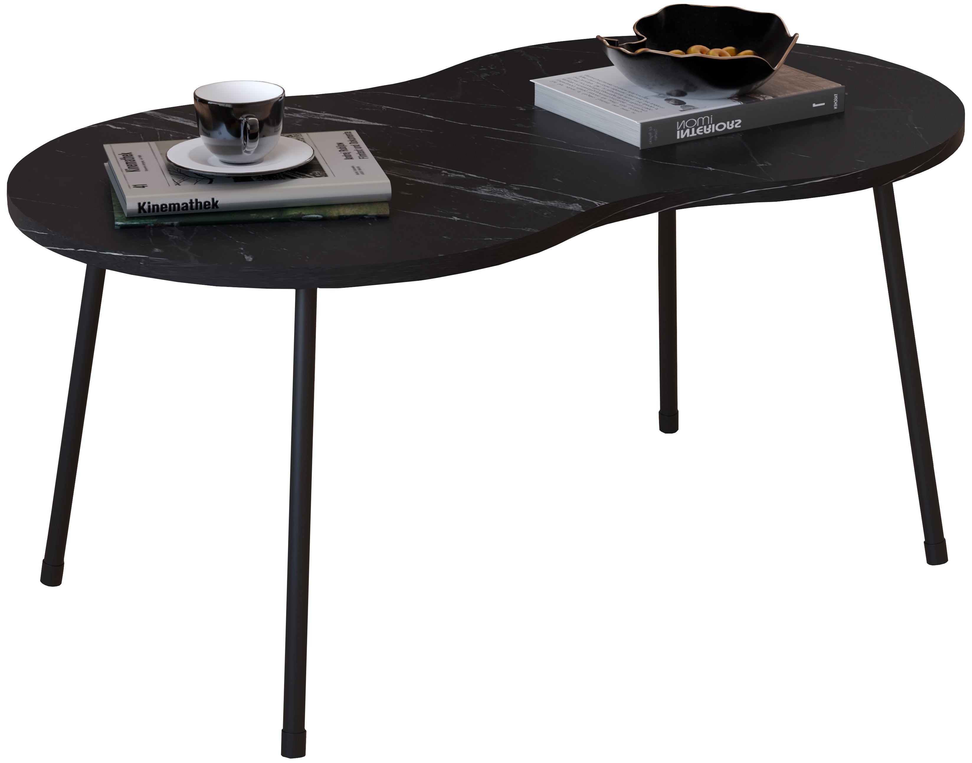 Sohvapöytä Mirola Marmorikuosilla, musta