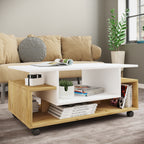 Sohvapöytä Nilda, valkoinen / puu