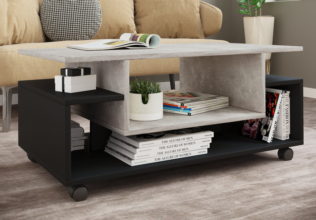 Sohvapöytä Nilda, valkoinen / musta