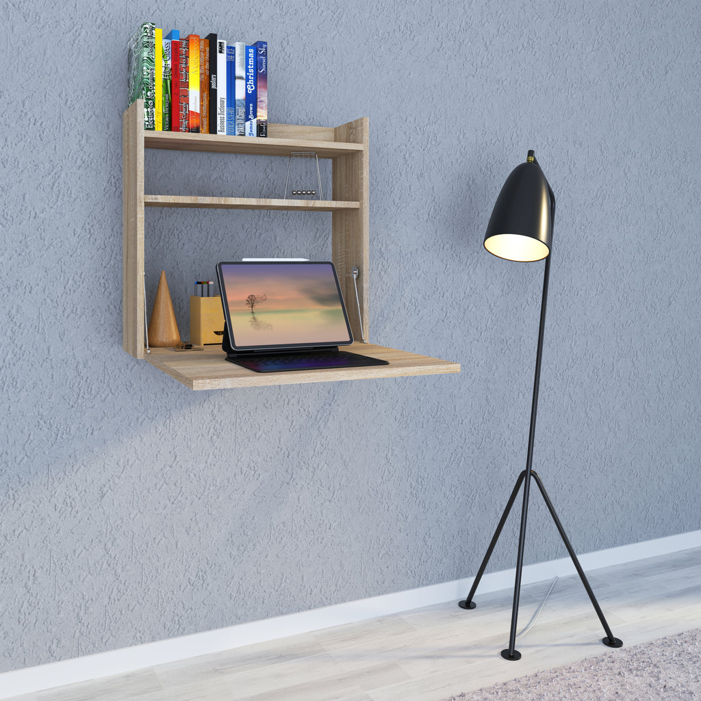 Työpöytä Dralis, seinään asennettava, puu