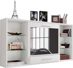 Monikäyttöinen työpöytä / meikkipöytä seinälle Teala Mirror, puu