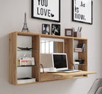 Monikäyttöinen työpöytä / meikkipöytä seinälle Teala Mirror, puu