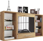 Monikäyttöinen työpöytä / meikkipöytä seinälle Teala Mirror, puu