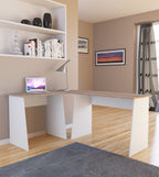 Kulmatyöpöytä Masola, valkoinen / puu