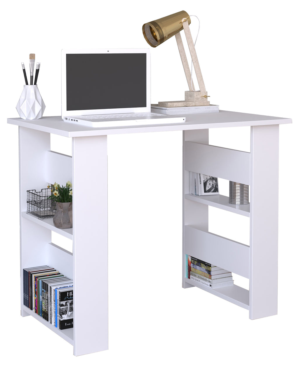 Tietokonepöytä Efilo, valkoinen
