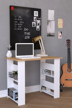 Tietokonepöytä Efilo, valkoinen / puu