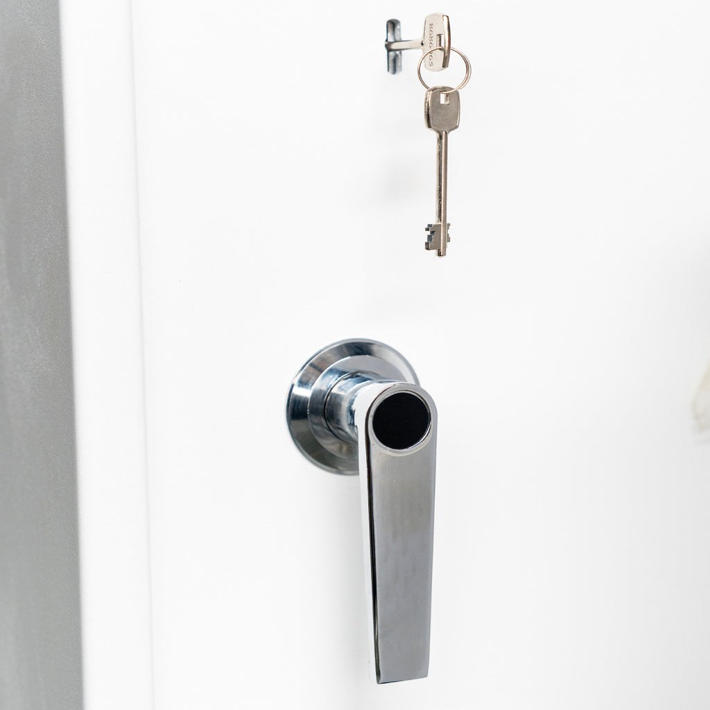 POHJOLAN URHEILUTARVIKE Asekaappi 5 Aseelle EN 14450, 146x35x35cm, Valkoinen