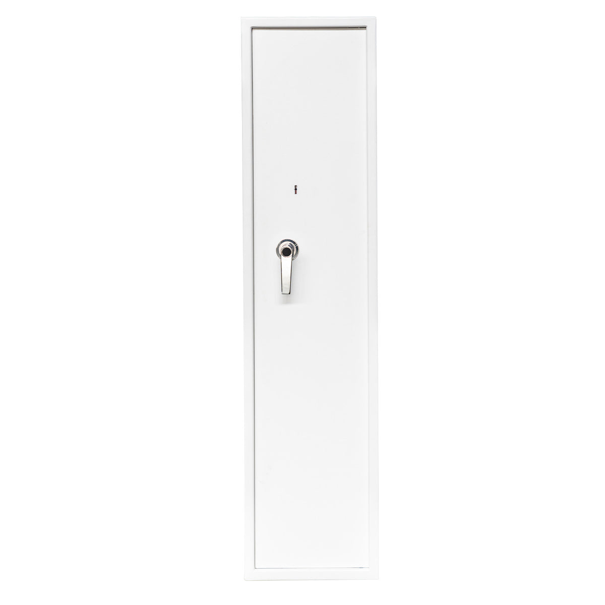 Asekaappi 5 aseelle 146 x 35 x 35 cm – EN 14450, lukittava lokero, valkoinen