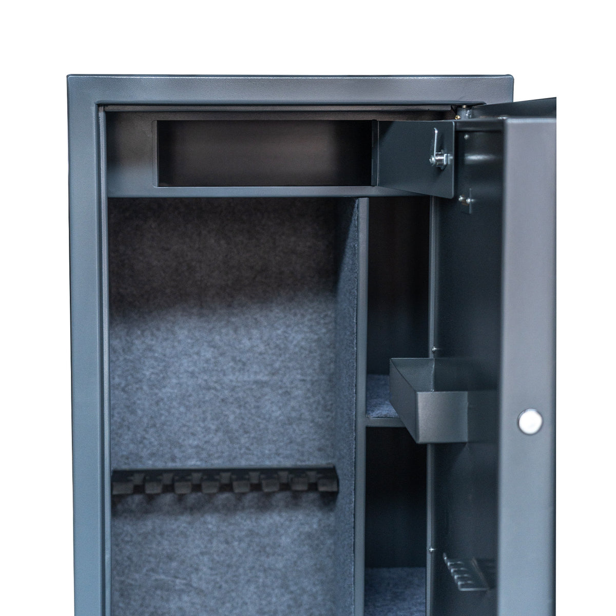 Asekaappi 7+3 aseelle 159 x 60 x 50 cm – EN 14450, lukittava yläkaappi