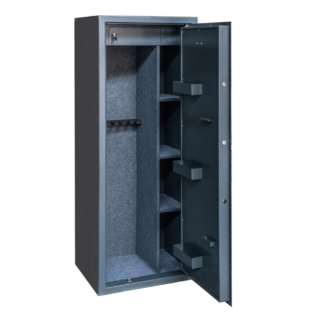 POHJOLAN URHEILUTARVIKE Asekaappi 7+3 Aseelle EN 14450, 159x60x50cm, Harmaa