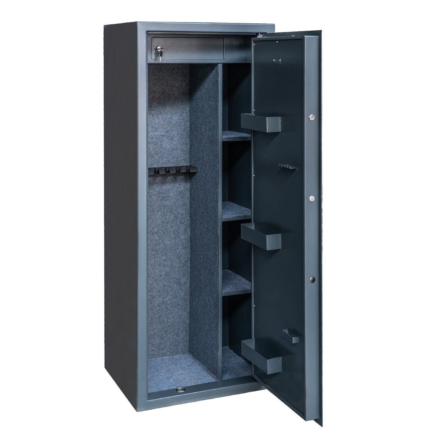 POHJOLAN URHEILUTARVIKE Asekaappi 7+3 Aseelle EN 14450, 159x60x50cm, Harmaa