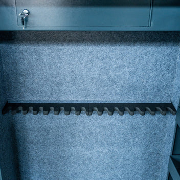 Vapenskåp för 16 vapen EN 14450 – 5 dörrhyllor, ammunfack, 149 x 80 x 35 cm