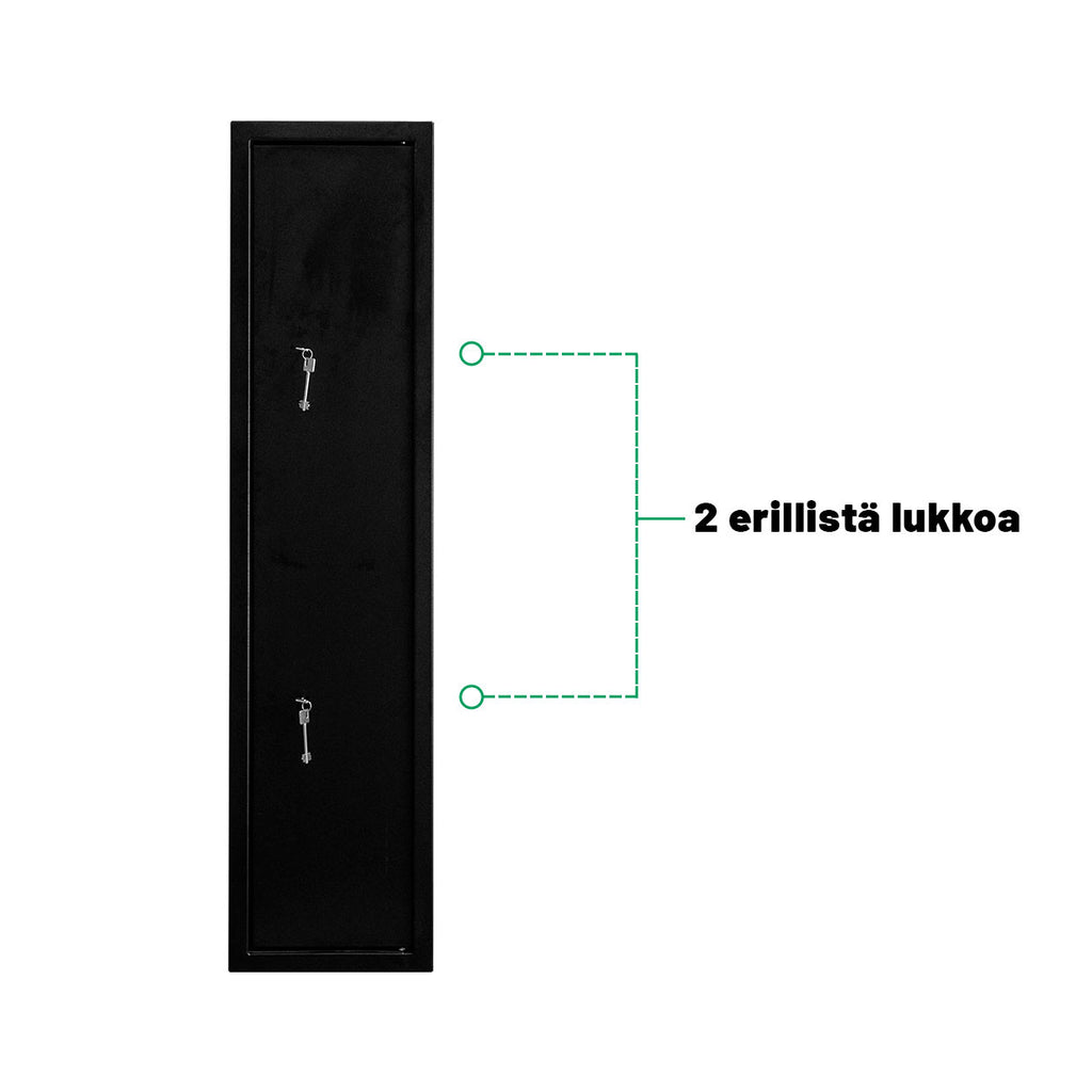 POHJOLAN URHEILUTARVIKE Asekaappi 5 Aseelle 145x35x25cm, Harmaa