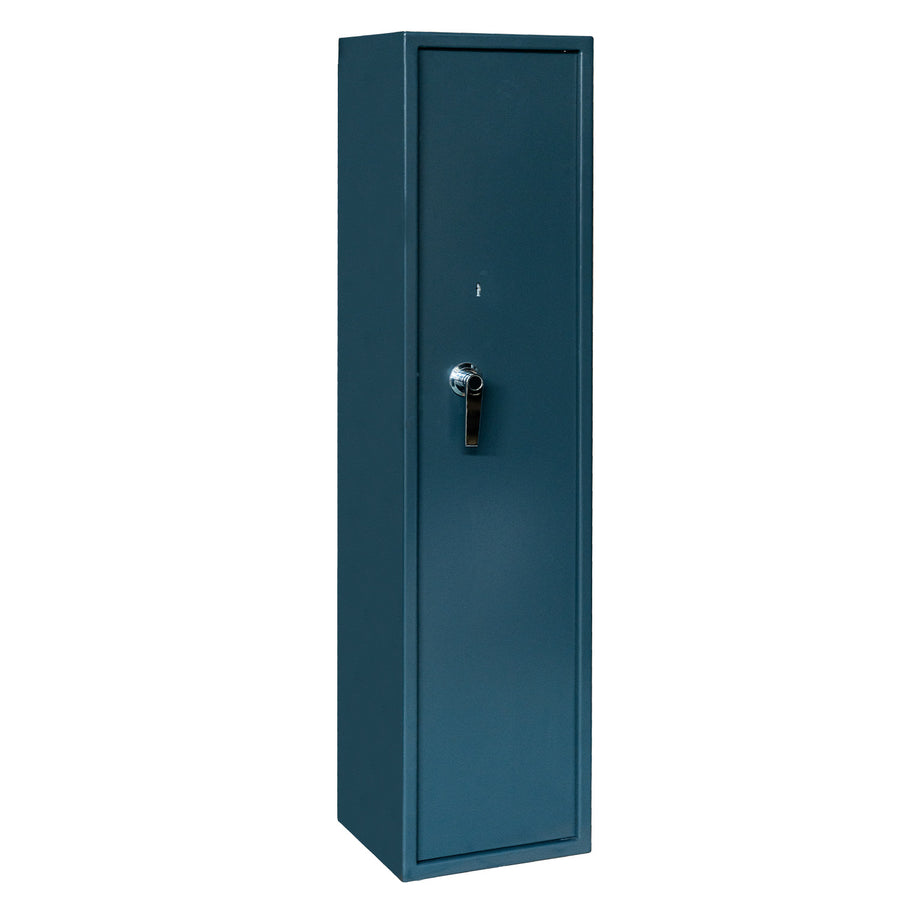 Vapenskåp för 5 vapen 146 x 35 x 35 cm – skenhylla, EN 14450, grå