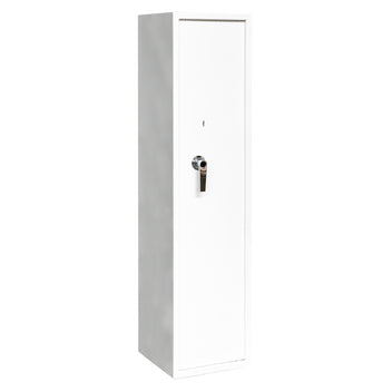 Vapenskåp för 5 vapen 146 x 35 x 35 cm – skenhylla, EN 14450, vit