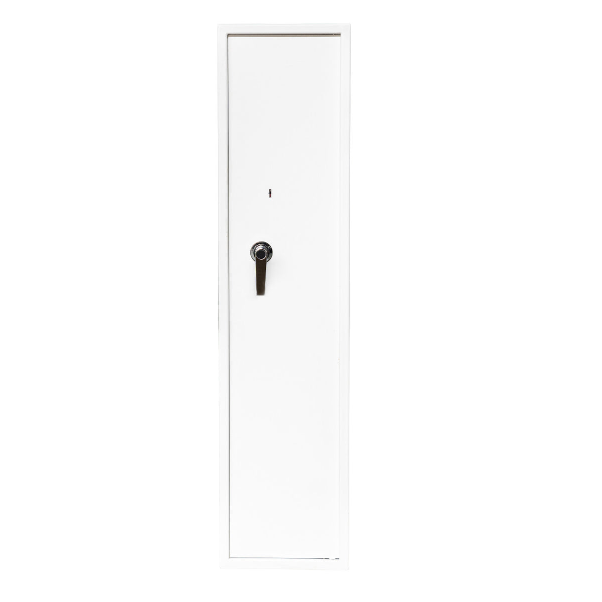 Vapenskåp för 5 vapen 146 x 35 x 35 cm – skenhylla, EN 14450, vit