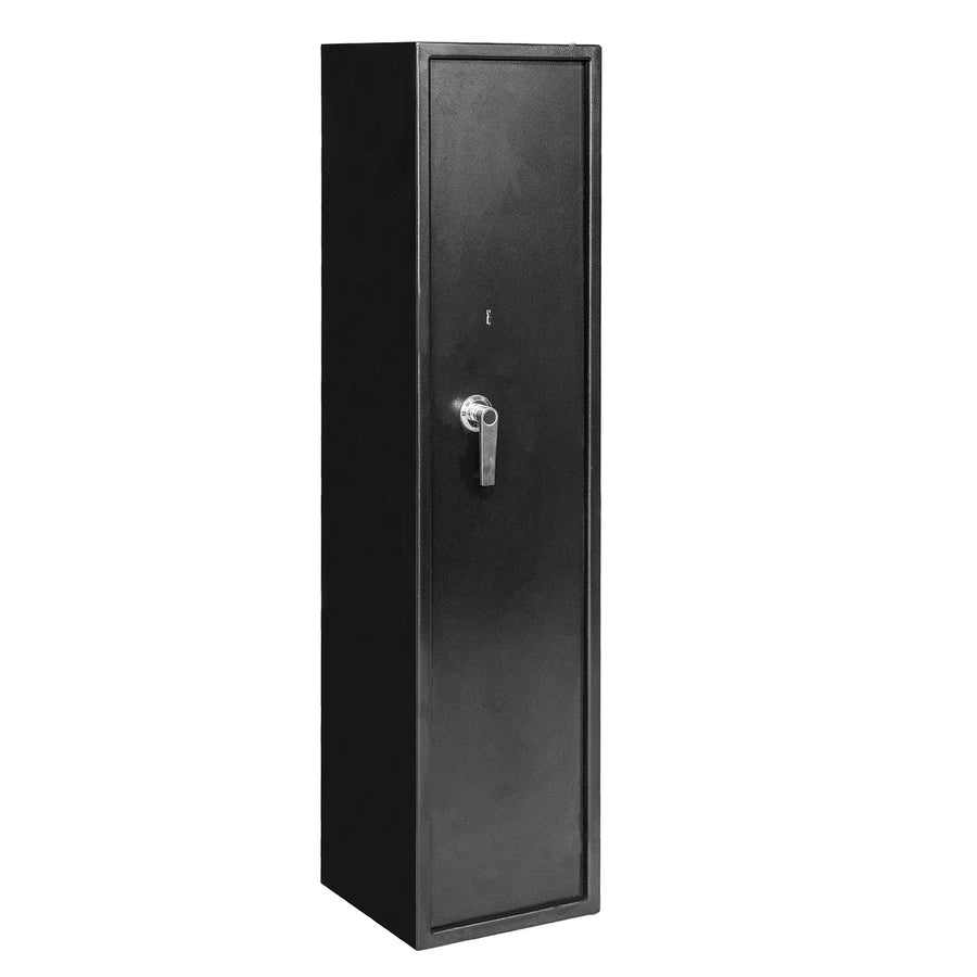 Vapenskåp för 5 vapen 146 x 35 x 35 cm – skenhylla, EN 14450, svart