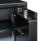 POHJOLAN URHEILUTARVIKE Asekaappi 5 Aseelle, hylly kiskoilla, EN 14450, 146x35x35cm, Musta