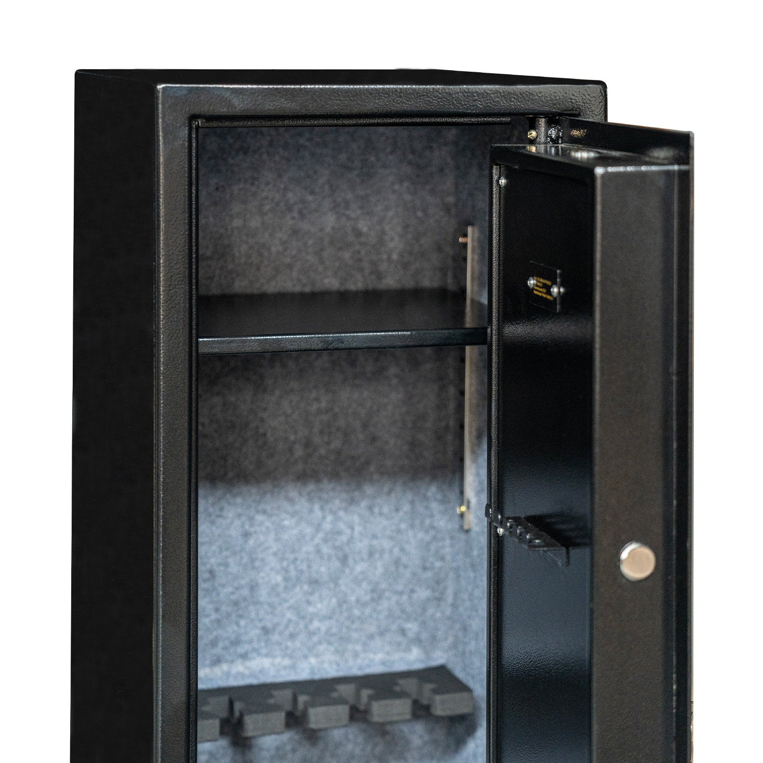 POHJOLAN URHEILUTARVIKE Asekaappi 5 Aseelle, hylly kiskoilla, EN 14450, 146x35x35cm, Musta