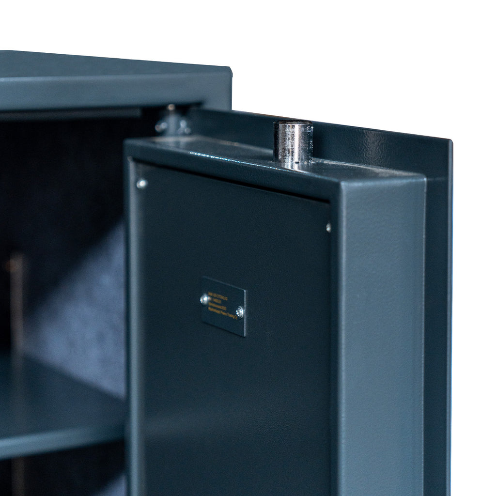 POHJOLAN URHEILUTARVIKE Asekaappi 7 Aseelle, hylly kiskoilla, EN 14450, 159x50x41cm, Harmaa