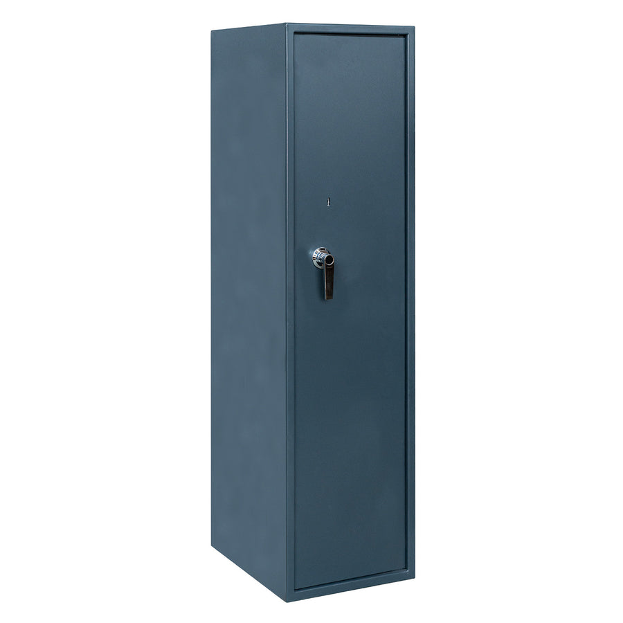 Vapenskåp för 7 vapen 159 x 41 x 50 cm – EN 14450 S1, justerbar hylla, grå