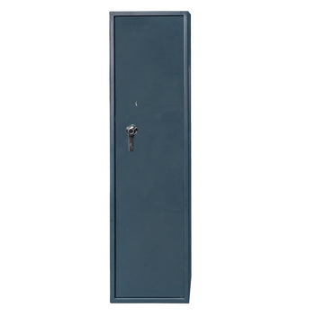 Asekaappi 7 aseelle 159 x 41 x 50 cm – EN 14450 S1, säädettävä hylly, harmaa