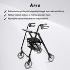 ARVO ROLLAATTORI KEVYT. MUSTA
