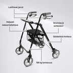 ARVO ROLLAATTORI KEVYT. MUSTA