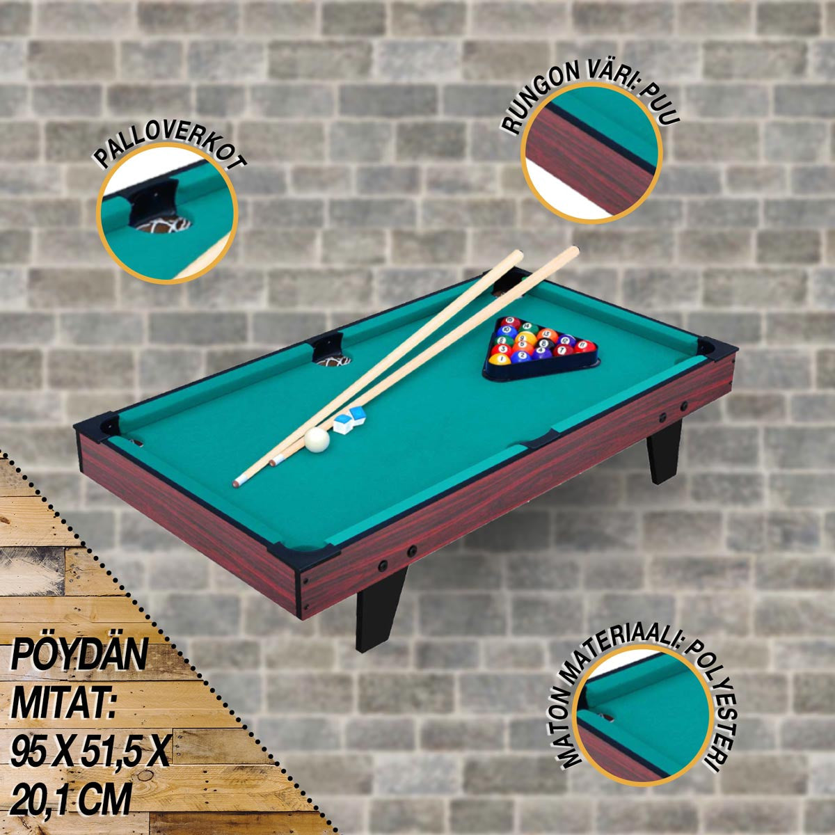 BLACKWOOD BILJARDIPÖYTÄ. JUNIOR 3'