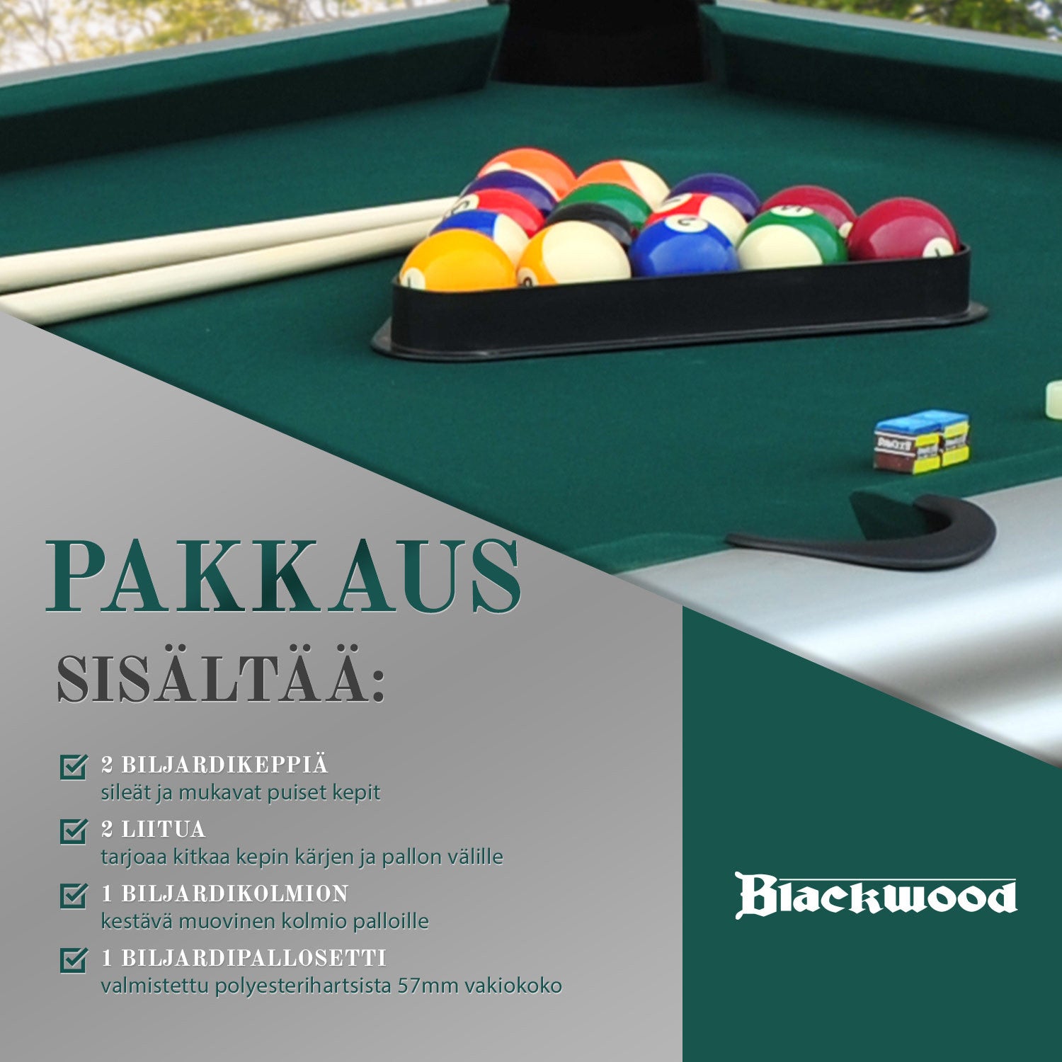 BLACKWOOD BILJARDIPÖYTÄ. 8` OUTDOOR