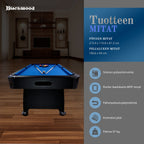 BLACKWOOD BILJARDIPÖYTÄ. 7' Official BLACK