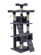 POHJOLAN LEMMIKKITARVIKE Kissan kiipeily-/raapimispuu 170 cm, Tumman Harmaa