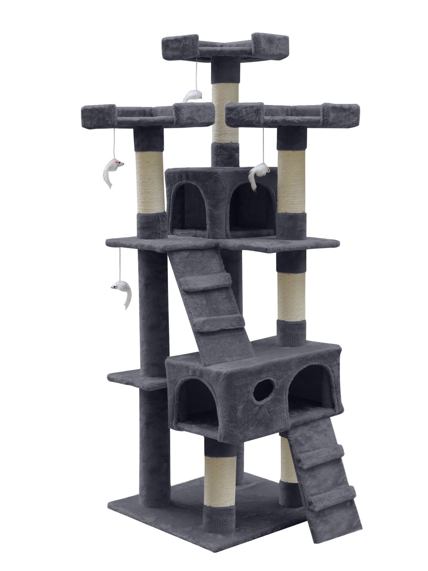 POHJOLAN LEMMIKKITARVIKE Kissan kiipeily-/raapimispuu 170 cm, Tumman Harmaa