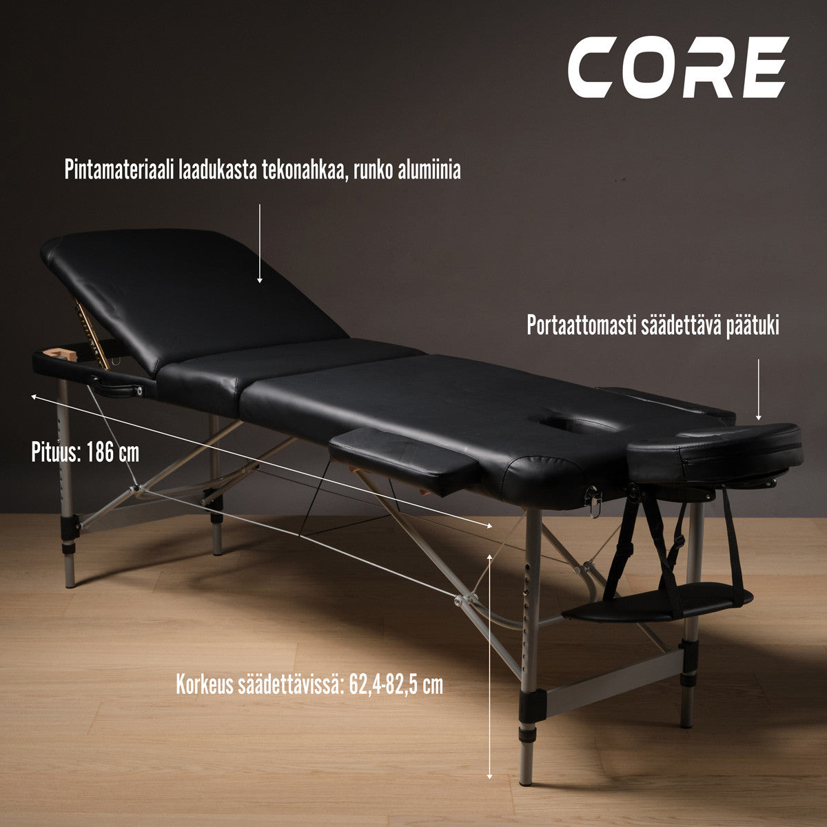 CORE HIERONTAPÖYTÄ A300 MUSTA