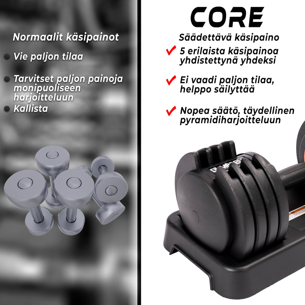 CORE SÄÄDETTÄVÄ KÄSIPAINO 25 KG