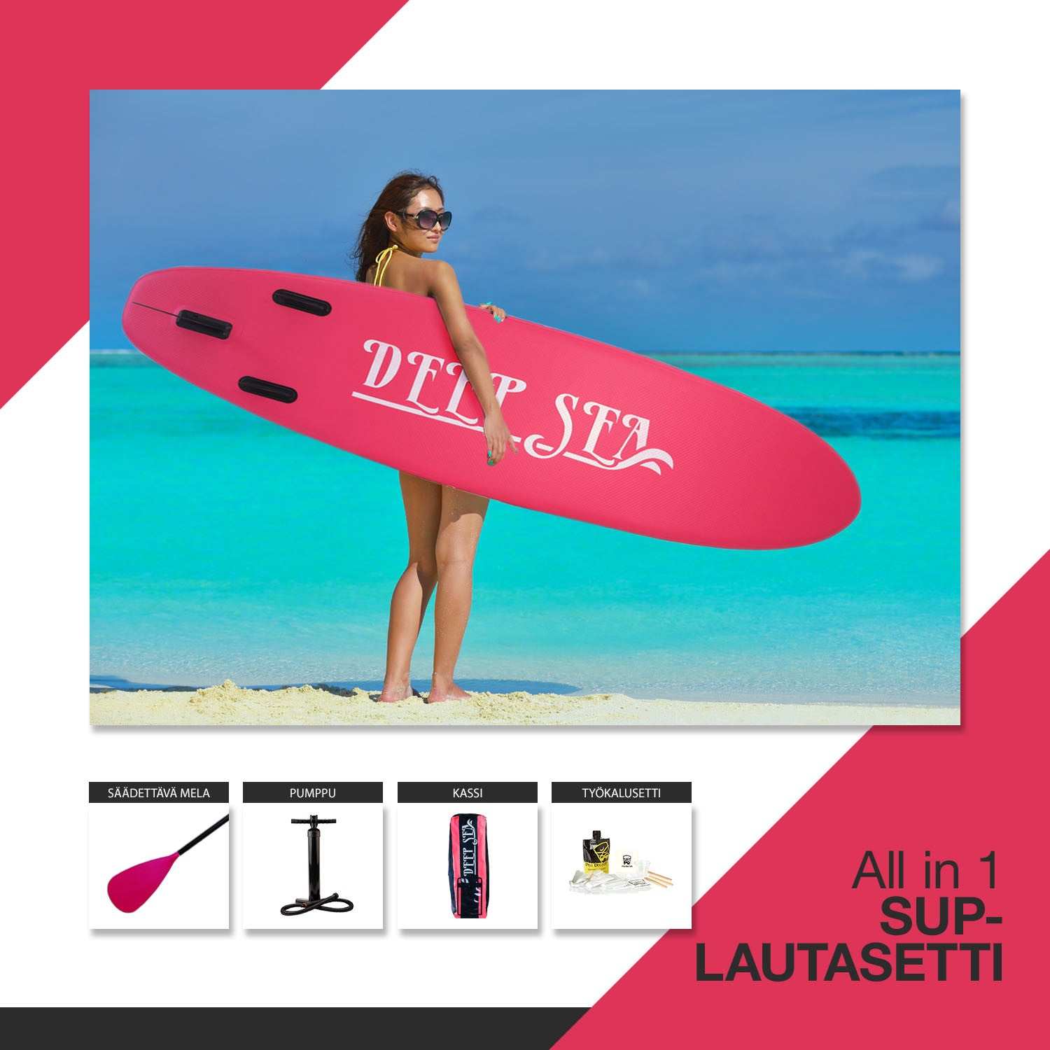 DS SUP-LAUTASETTI STANDARD 275CM PINKKI