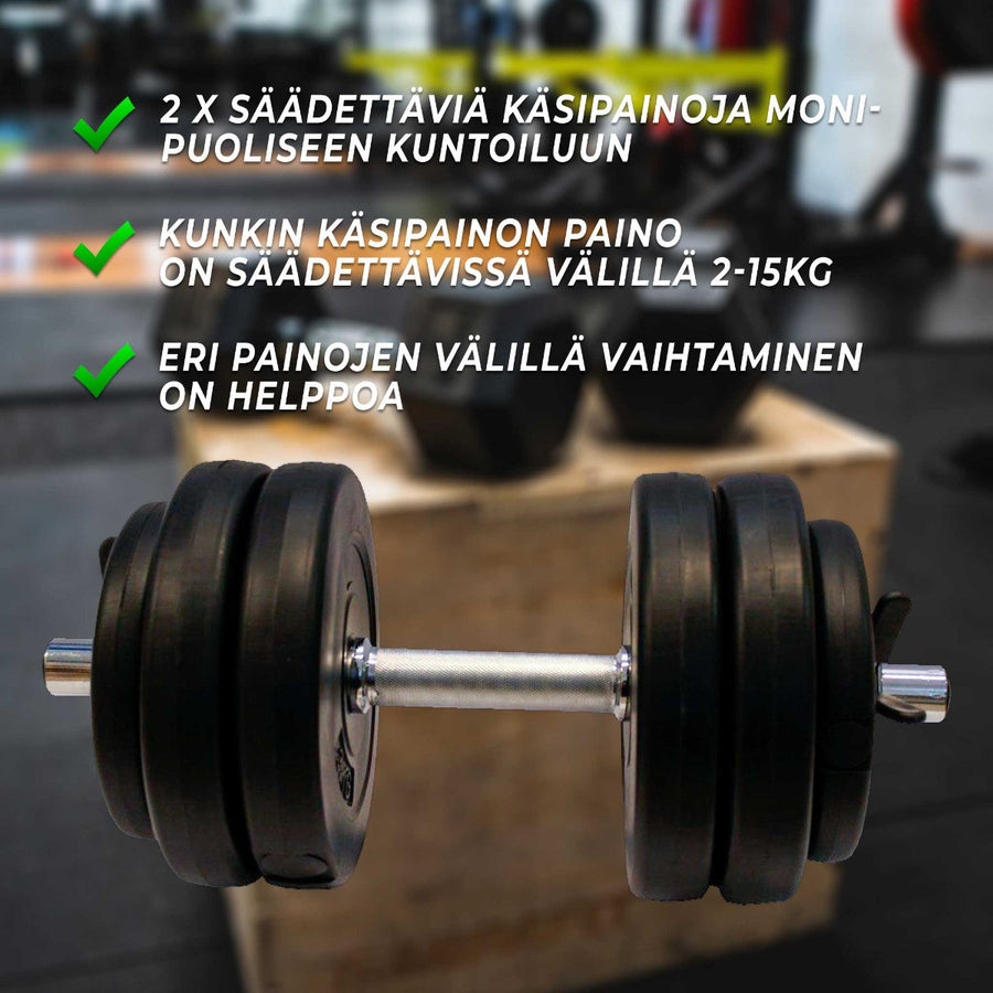 2X 15 Kg Käsipainosetti