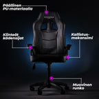 KUURA GAMING PELITUOLI GAMER MUSTA